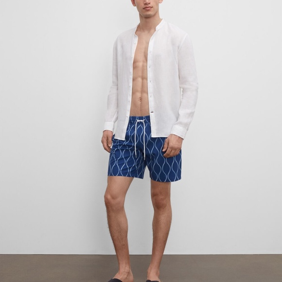 Bo Wave Print Swim Shorts - Brand New - NEVER WORN - Navy - Picture 4 of 5